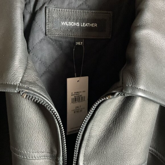 NWT $700 Mens Wilsons Leather Black Jacket 2XLT 3M Thinsulate Insulation - Picture 5 of 6